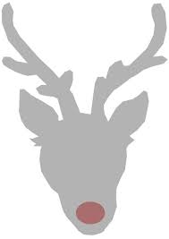 Deer With Red Nose Reindeer Silhouette Reindeer Printable Reindeer Outline