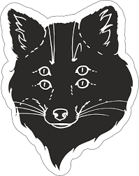 Black And White Vector Sticker Black Fox Sticker Vector Art Free Vector Cdr Download 3axis Co Black Stickers Vector Art Art
