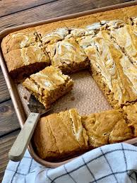 Made with truvia cane sugar blend and topped with tangy cream cheese frosting, . One Point Sheet Pan Pumpkin Bars Pound Dropper