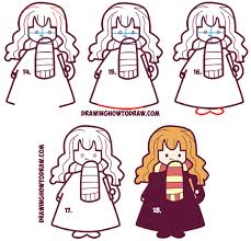 How To Draw Cute Hermione From Harry Potter Chibi Kawaii Easy Steps Drawing Tutorial How To Draw Step By Step Drawing Tutorials Harry Potter Drawings Easy Harry Potter Drawings Cute Drawings