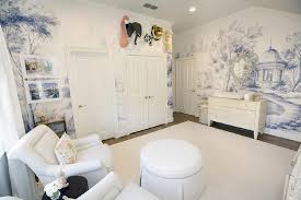 See how colorful susan harter muralpapers have been used in homes and interior design. White And Blue Girl Nursery Design Transitional Nursery