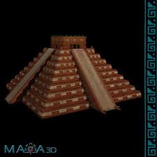 3d Pyramid El Castillo Chichen Itza Model Pyramids Chichen Itza Aztec Temple