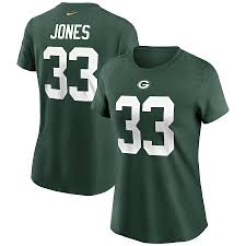 Women S Nike Aaron Jones Green Green Bay Packers Name Number T Shirt Aaron jones jerseys & gear are in stock now at fanatics.
