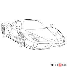 The design and power of this car conquered our artists and editors, even though we like lamborghini cars more. How To Draw Ferrari Enzo Sketchok Easy Drawing Guides