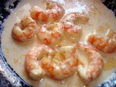 Gambas Flambees Au Cognac A La Creme Et Safran Recette Recette Gambas Recettes De Cuisine Recette