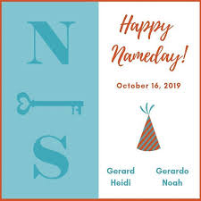 Happy Nameday To Gerard Gerardo Heidi And Noah The American Name Day Calendar Of First N Name Day Calendar Personalized Art Print Names With Meaning
