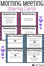 Morning Meeting Share Topics Cards Morning Meeting Morning Meeting Activities Morning Meeting First Grade