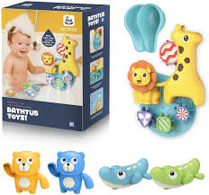 Buy Qqpony 10 Packs Baby Bath Toys Wall Bathtub Toys Sets For Toddlers Bear Crocodile Clockwork Bath Wall Toys Rotating Fun Bath Time Toys Gift For Kids 12 Months Up