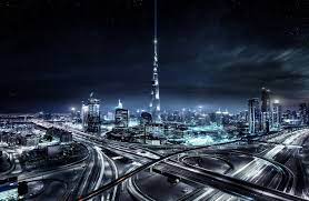 Cityscape Wallpaper Skyscraper Dubai United Arab Emirates Night Lights City Landscape During Night Dubai City Cityscape Wallpaper Dubai