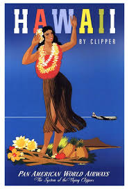 Visit Hawaii By Clipper Vintage Hawaiian Travel Poster Vintage Retro Travel Poster Travel Posters Vintage Travel Posters