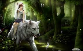 890x705 white wolf anime wallpaper wolve. Hd Wallpaper Princess Mononoke Wallpaper Girl Anime Art View White Wolf Wallpaper Flare