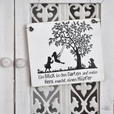 Schild Ein Blick In Den Garten Und Mein Herz Macht Einen Hupfer Gartenofen Gartenspruche Holzschilder