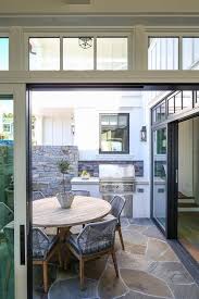 gray pavers in outdoor kitchen