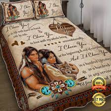 Sleep peacefully under the protection of the ancestors with this native american bedding set. Native American Couple I Choose You Bedding Set