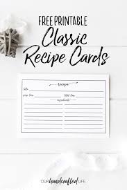 Free Printable Vintage Farmhouse Recipe Cards Our Handcrafted Life Recipe Cards Printable Free Diy Recipe Cards Recipe Cards