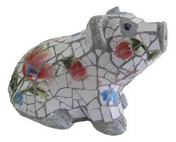 Team it with mosaics or paints to create a beautiful piece of art for your garden or porch. Buy Pig Statue Poppy Mosaic Tile Cement Resin Outdoor Patio Heavy