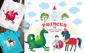 Download Princes Vector Clip Arts In Illustrations On Yellow Images Creative Store