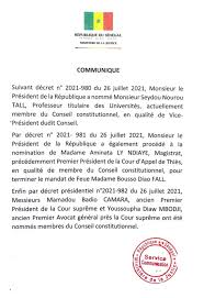 Maybe you would like to learn more about one of these? Senegal 3 Nouveaux Membres Du Conseil Constitutionnel Nommes
