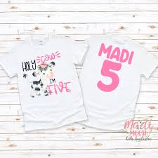 Holy Cow I'm Five Shirt Farm Birthday Shirt Girls Birthday T-shirt Cow  Birthday Shirt Birthday Girl Shirt