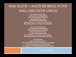 All in all you're just another brick in the wall. Pink Floyd Another Brick In The Wall Deutsche Lyrics Youtube