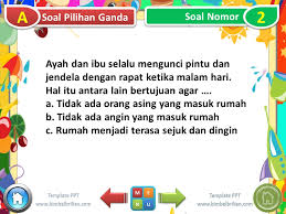 Maybe you would like to learn more about one of these? Ppt Soal Tema 8 Kelas 2 Sd Subtema 2 Menjaga Keselamatan Di Rumah Bimbel Brilian