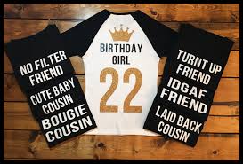 Crew Birthday Squad Shirts For Friends Squad Birthday Shirts Birthday Girl Shirt Black T Shirt 22nd Birthday 21st Birthday Raglan 21st Birthday Shirts Birthday Squad Shirts Birthday Girl Shirt