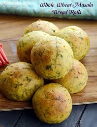Whole Wheat Masala Bread Rolls Healthy Indian Style Recipe In 2020 Baking Bread Recipes Bread Rolls Baked Dishes