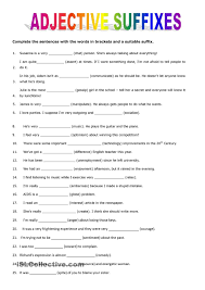 Adjective Suffixes Suffixes Worksheets Adjectives Teaching Vocabulary