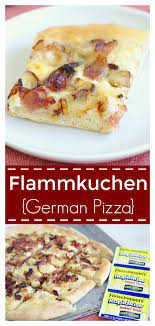 Flammkuchen German Pizza Recipe Recipes White Pizza Recipes Homemade Pizza