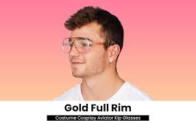 Amazon.com: Costume Agent Disfraz de Halloween Cosplay Oro Borde Completo  Aviador Kip Gafas : Ropa, Zapatos y Joyería