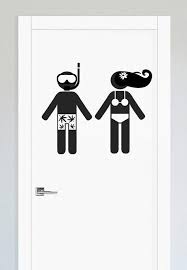 Toilet Sign Bathroom Sign Toilet Door Decal Summer Decal Toilet Door Sticker Bathroom Decal Office Wall Decal Wc Schild Wandtattoo Badezimmer Aufkleber