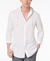 American Rag Men S Linen Hooded Shirt Created For Macy S Reviews Casual Button Down Shirts Men Macy S