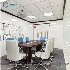 Simple Conference Hall Interior Design With Grid Ceiling Designed By Interior Design Hall Interior Design Office Ceiling Design Online Interior Design Services