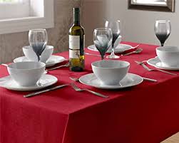 Ultimate tablecloth guide right here setting out all the different types of tablecloths. Ideal Textiles Select Plain Tablecloth Easy Care Modern Table Linen Linen Look Fabric Table Cloths Dinner Party Tableware 150cm X 230cm Rectangular Red Amazon Co Uk Home Kitchen