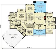 Plan 14649rk Craftsman House Plan With Home Office Flex Space And An Angled 2 Car Garage Craftsman House Plan Craftsman House Craftsman Style House Plans
