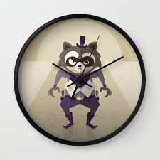 Rocky Raccoon Wall Clock By Slugbunny Society6 Rocky Raccoon Wall Clock Clock