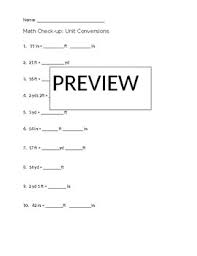 yards feet inches conversions chart worksheet