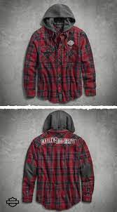 Our Hooded Slim Fit Plaid Shirt Serves Up Two Versatile Styles Keep The Hood For A Shirt Jacket Loo Long Sleeve Shirt Men Harley Davidson Clothing Mens Shirts