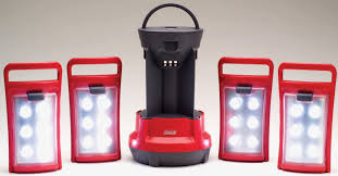 Coleman Led Quad Lantern You Can Take Just One Of The Led Lights Or Use All Four Like A Lantern Led Lantern Camping Lanterns Camping Lights