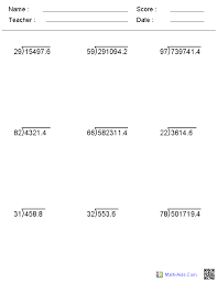 Decimals Worksheets Dynamically Created Decimal Worksheets Division Worksheets Long Division Worksheets Decimals Worksheets