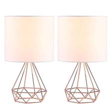 Co Z Modern Table Lamps For Living Room Bedroom Set Of 2 Rose Gold Desk Lamp With Hollowed Out Base A Rose Gold Lamp Table Lamps For Bedroom Rose Gold Bedroom