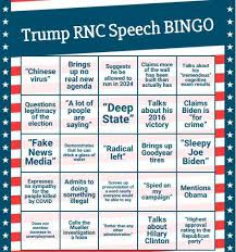 I Made A Bingo Card For Trump S Rnc Speech Es But I D Be Willing To Bet We Get The Full Card Before The End Of The Third Speech Politicalhumor