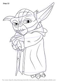 Learn How To Draw Yoda From Star Wars Star Wars Step By Step Drawing Tutorials Star Wars Drawings Yoda Drawing Star Wars Art Drawings