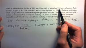 It was found that 13.01 ml of this solution was needed to reach the stoichiometric point in a titration of 29.7 ml of a nitric acid solution. Titration Of An Unknown Acid With A Standardized Sodium Hydroxide Solution Youtube