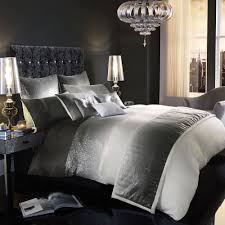 Black And Silver Sequin Comforter Set Kylie Minogue Bedding Sienna Luxury Satin Sequin Duvet Runner Cushions Kylieminogue Contempor Bed Linens Luxury Luxury Bedding Set Monochrome Bedding