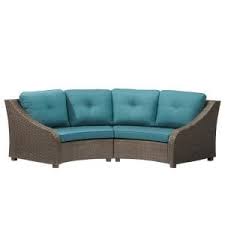 Light and breezy, our fp collection hampton bay outdoor 4 seater lounge setting makes a comfortable . Hampton Bay Torquay Wicker Outdoor Sofa Ends With Charleston Cushions Frs60557ab St The Home Depot Outdoor Sofa Furniture Sofa Set Cheap Sofa Sets
