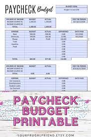 Paycheck To Paycheck Budget Template Zero Based Budget Printable Editable Pdf Bi Monthly Budget In 2020 Monthly Budget Template Paycheck Budget Budgeting