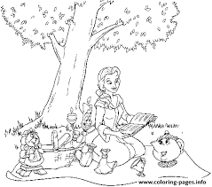 Download picnic coloring pages and use any clip art,coloring,png graphics in your website, document or presentation. Belle Having Picnic Under The Tree 30aa Beauty And Beast Disney Coloring Pages Printable
