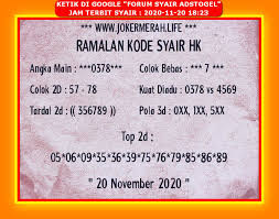 1 New Message Kode Syair Hongkong 20 November 2020 Forum Syair Togel Hongkong Singapura Sydney