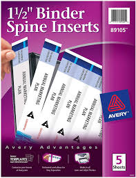 Shop blank binder labels on sheets that can be printed using your inkjet or laser printer. Amazon Com Avery 1 5 Inch Binder Spine Inserts Pack Of 25 89105 White Binding Spines Office Products